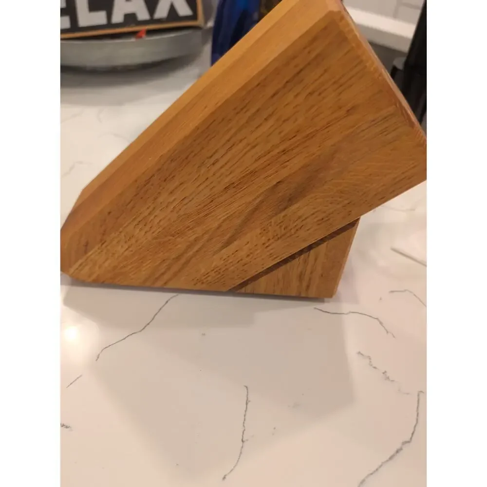 WUSTHOF 9 Slot Knife Storage Block Solid Oak (?) Wood Block, NO KNIVES